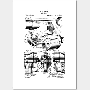 Revolver Patent Posters and Art